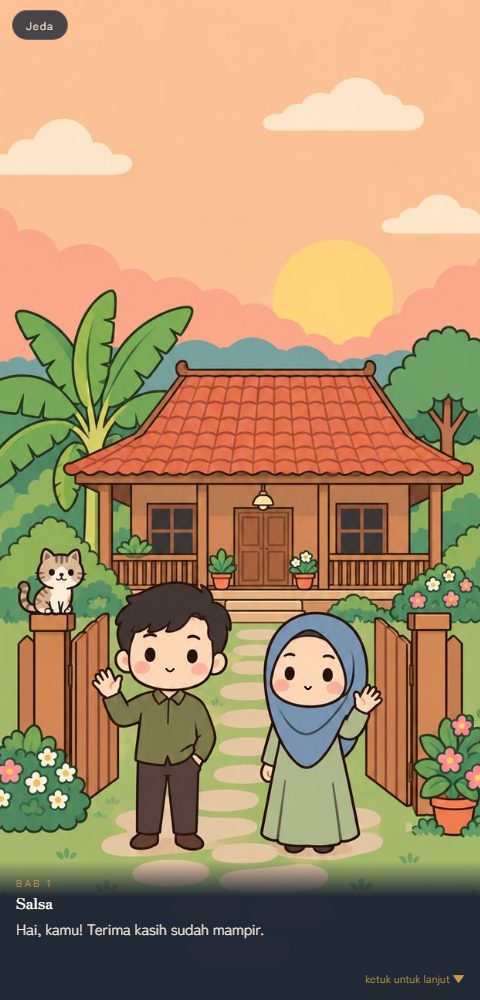 Contoh undangan pernikahan digital eksklusif Kampung Chibi (Pastel) — ajakdatang.id